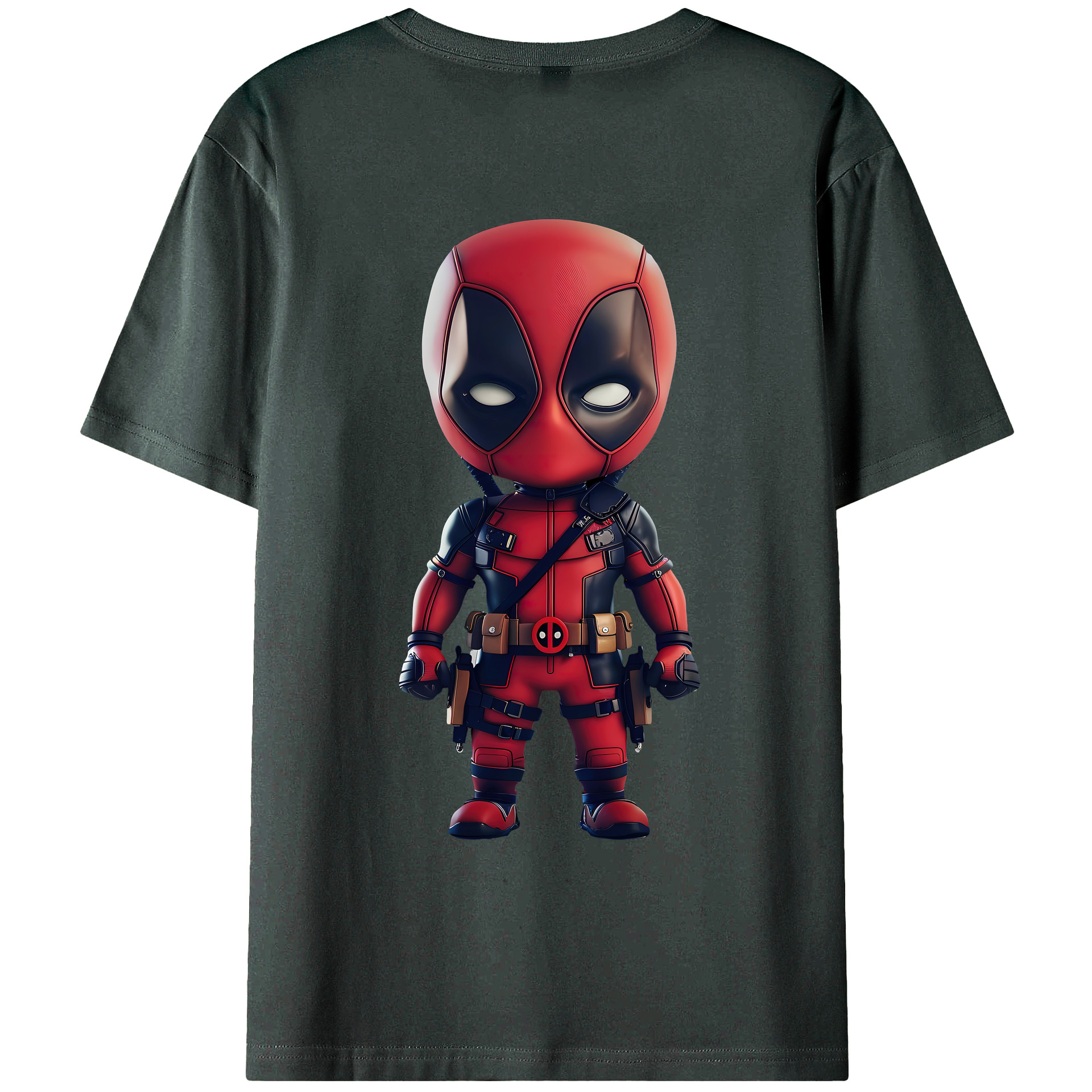 （画像用） Deadpool デッドプール 綿100％ メンズ半袖Tシャツ（バックプリント） 通気性